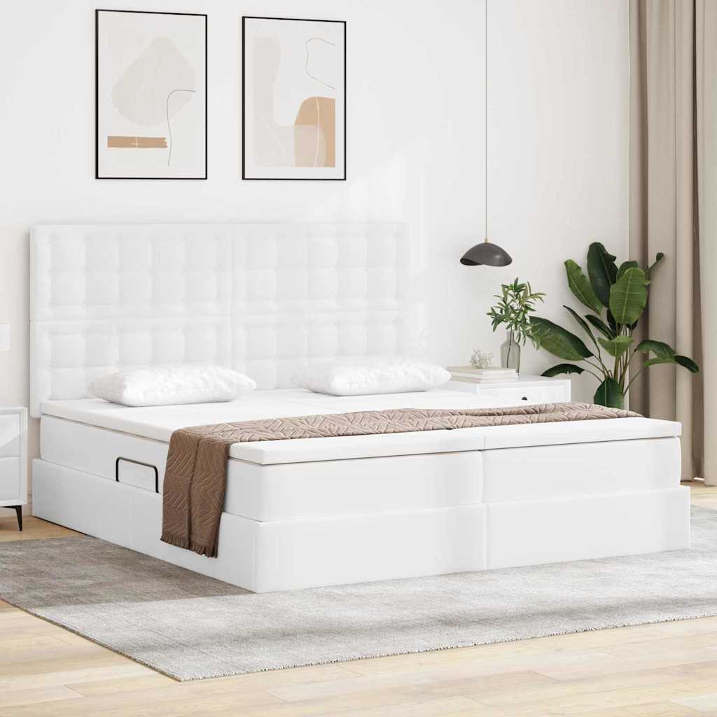 vidaXL Opbergbed met matras met matras Zwart 200 x 200 cm Nep Leer