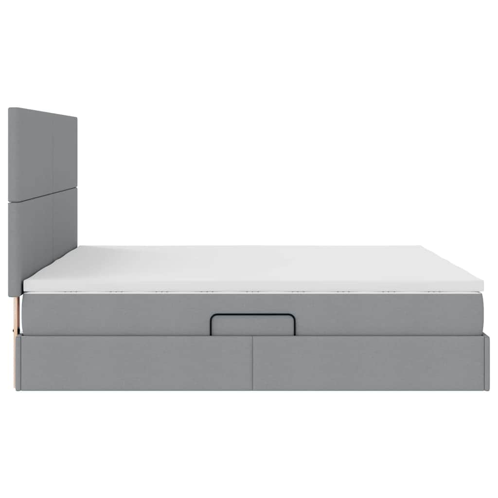vidaXL Opslag bed met matras Lichtgrijs 200 x 200 cm Nep Leer