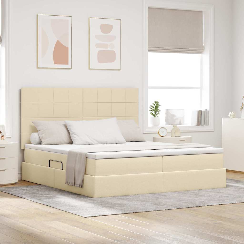 vidaXL Opslag bed met matras Lichtgrijs 200 x 200 cm Nep Leer