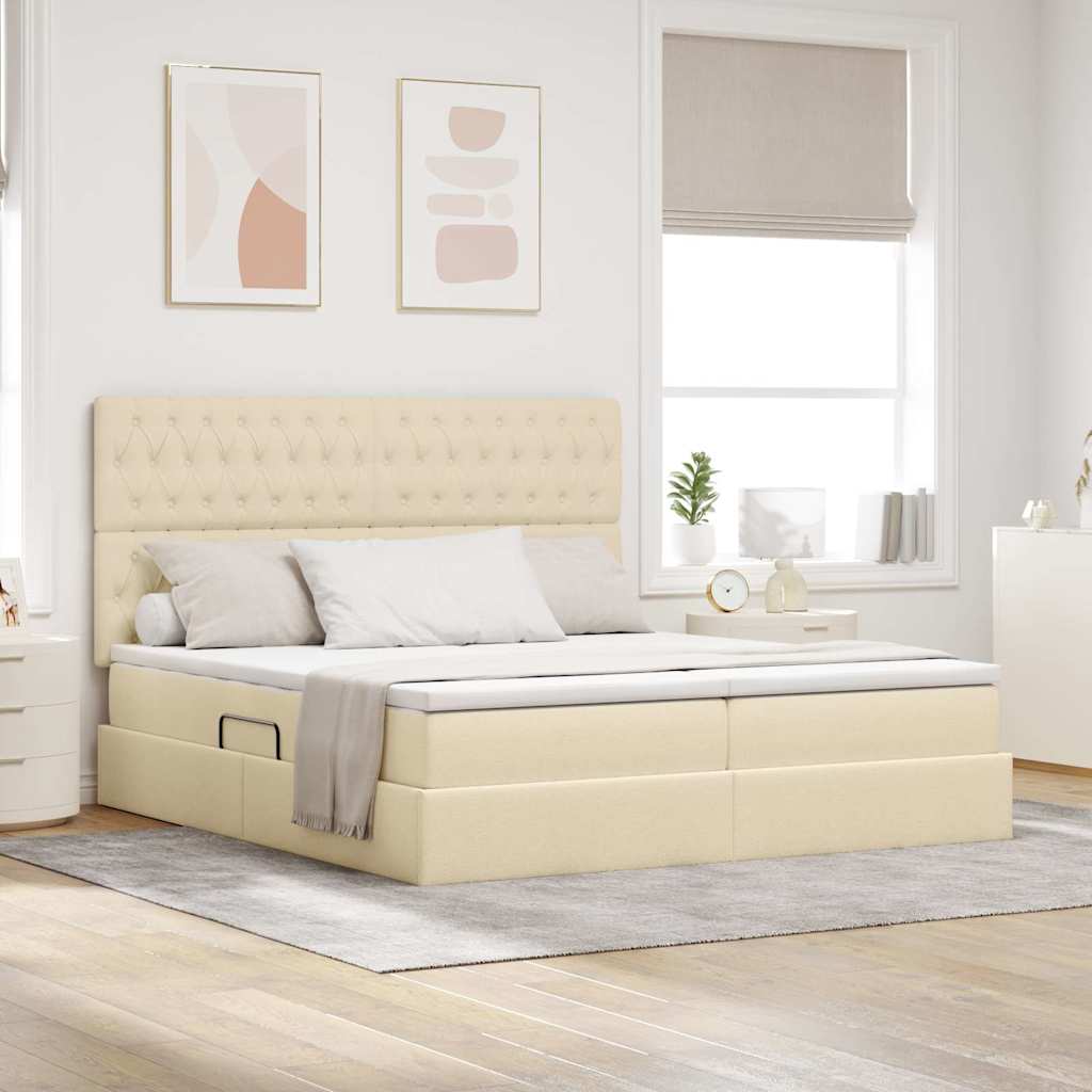 vidaXL Opslag bed met matras Lichtgrijs 200 x 200 cm Nep Leer