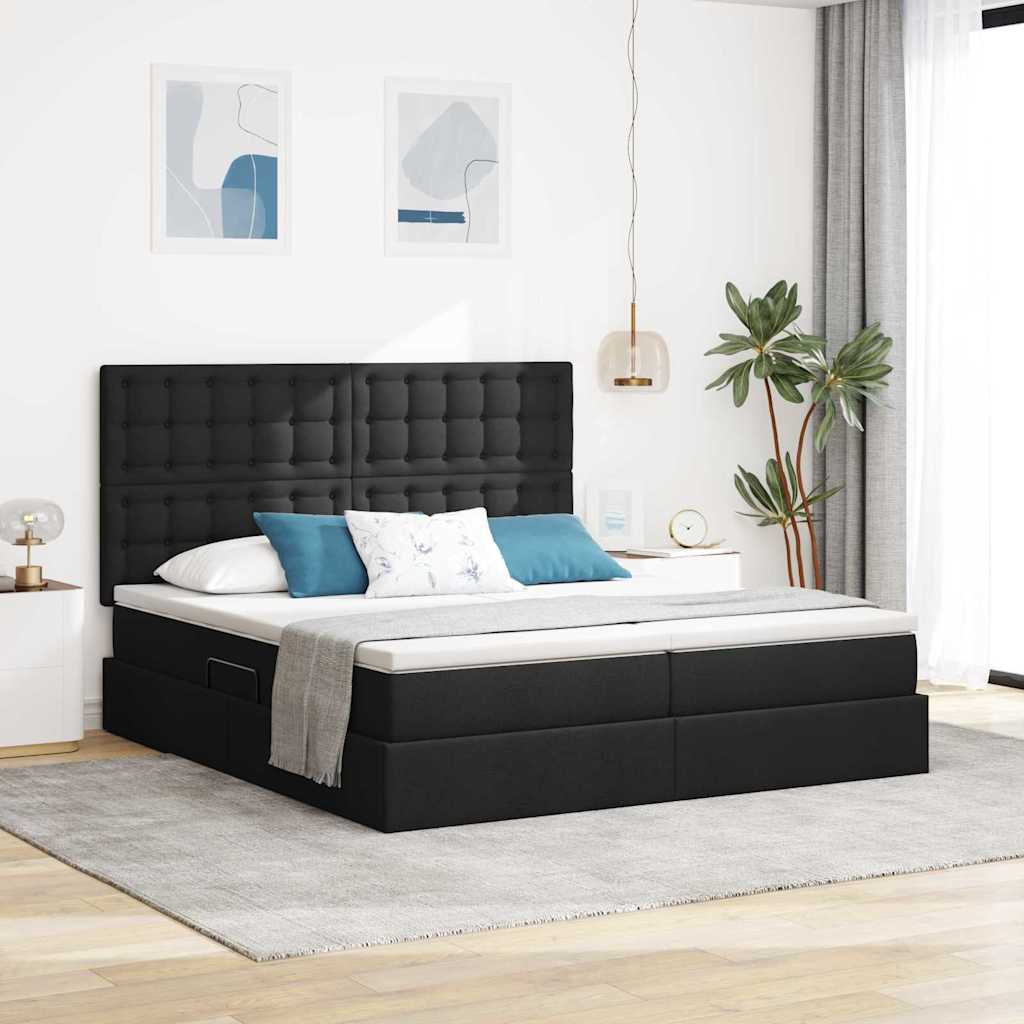 vidaXL Opslag bed met matras Lichtgrijs 200 x 200 cm Nep Leer