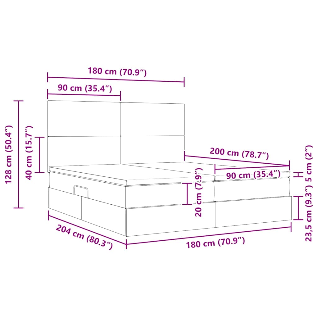 vidaXL Opslag bed met matras Donkergroen 180 x 200 cm Fluweel