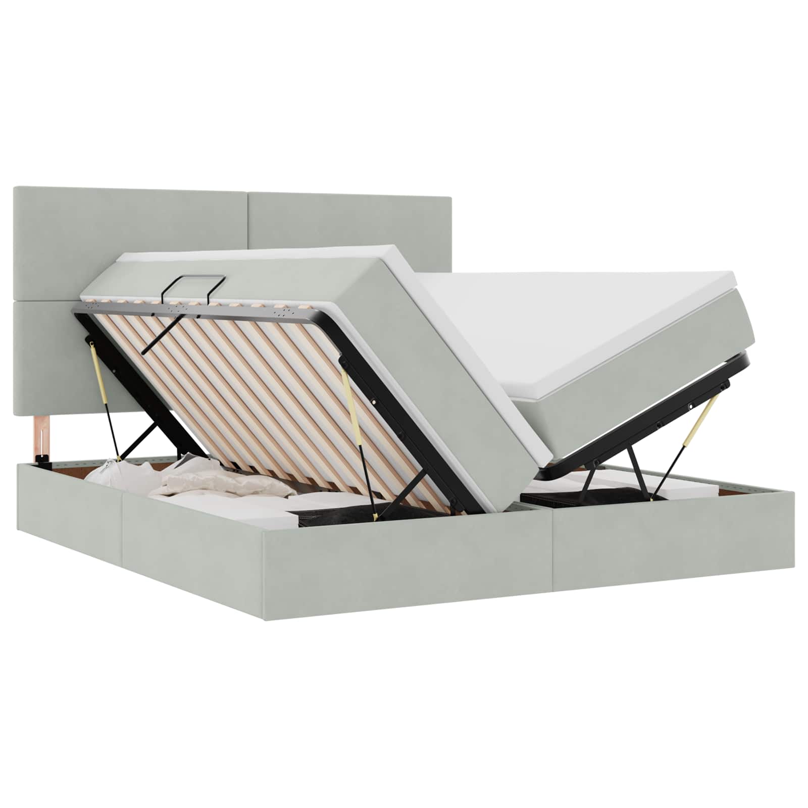 vidaXL Opslag bed met matras Donkergroen 180 x 200 cm Fluweel