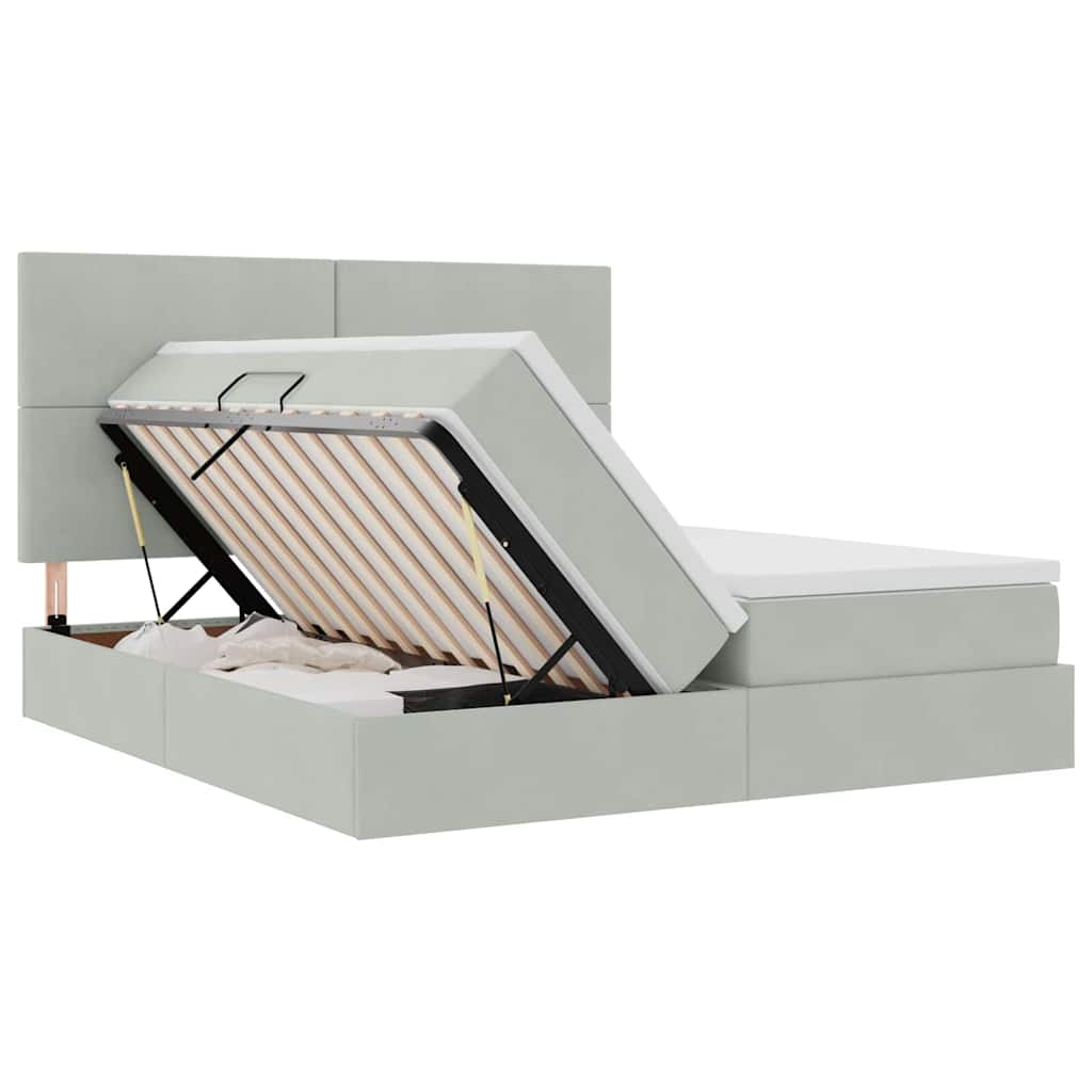 vidaXL Opslag bed met matras Donkergroen 180 x 200 cm Fluweel