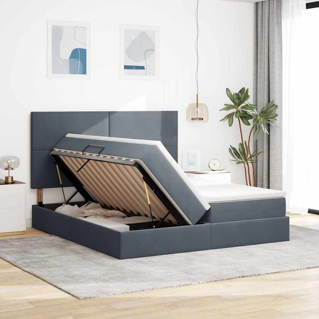 vidaXL Opslag bed met matras Donkergroen 180 x 200 cm Fluweel