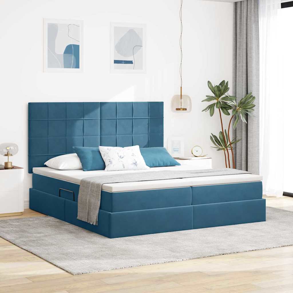 vidaXL Opslag bed met matras Donkergroen 180 x 200 cm Fluweel