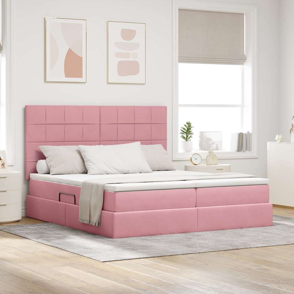 vidaXL Opslag bed met matras Donkergroen 180 x 200 cm Fluweel