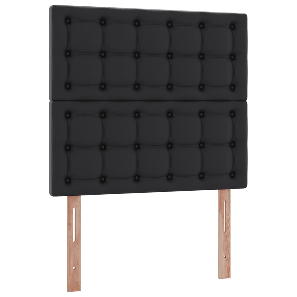 vidaXL Bed met LED -striplichten met hoofdeinde Zwart 120 x 200 cm PVC