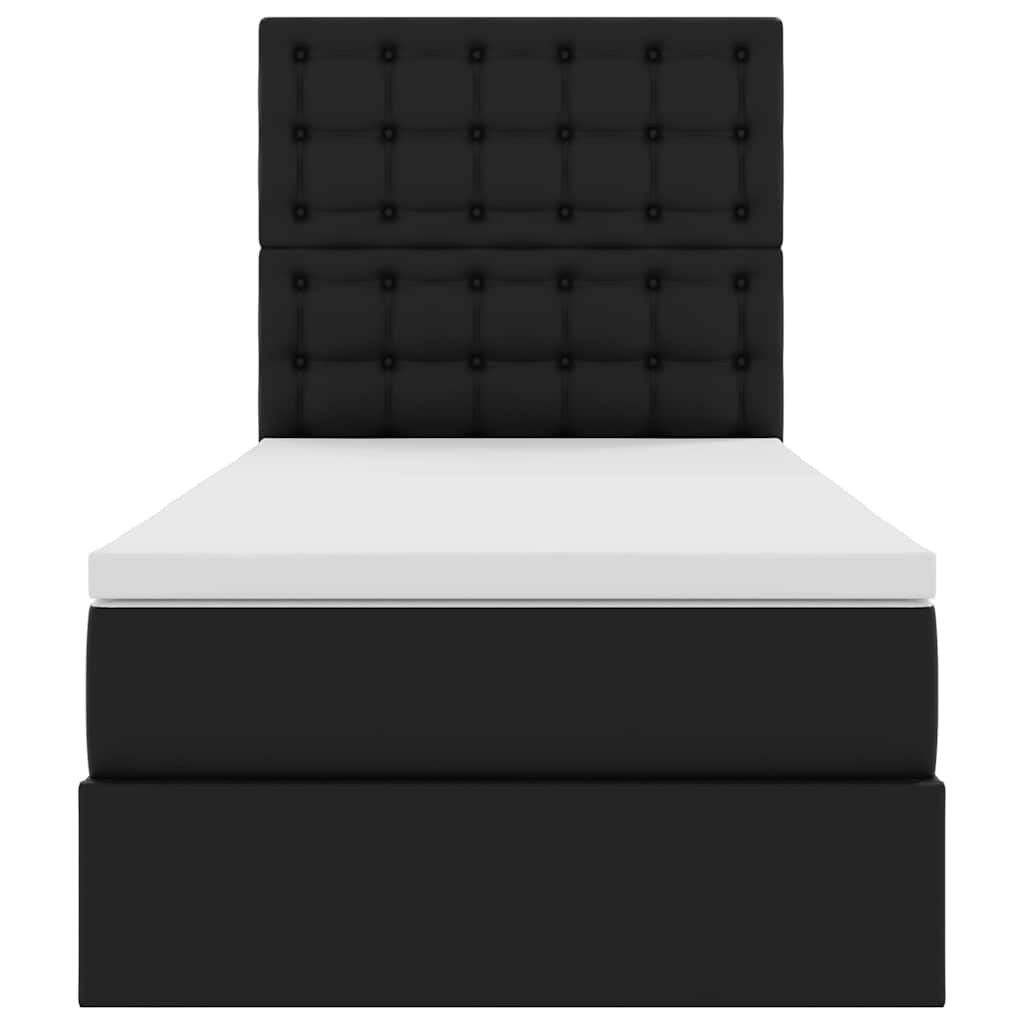 vidaXL Bed met LED -striplichten met hoofdeinde Zwart 120 x 200 cm PVC