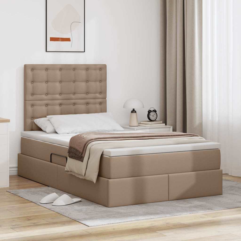 vidaXL Bed met LED -striplichten met hoofdeinde Zwart 120 x 200 cm PVC