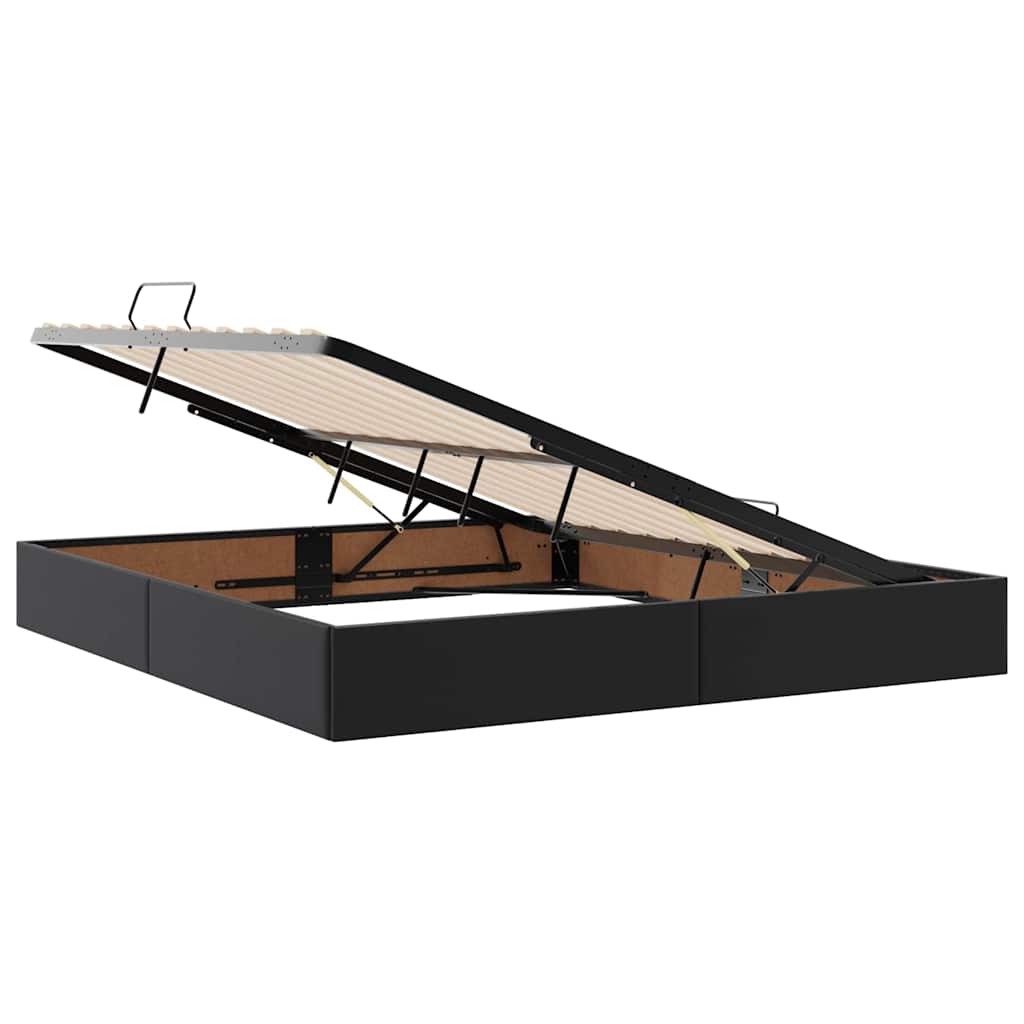 vidaXL Bed met LED -striplichten met hoofdeinde Zwart 120 x 200 cm PVC