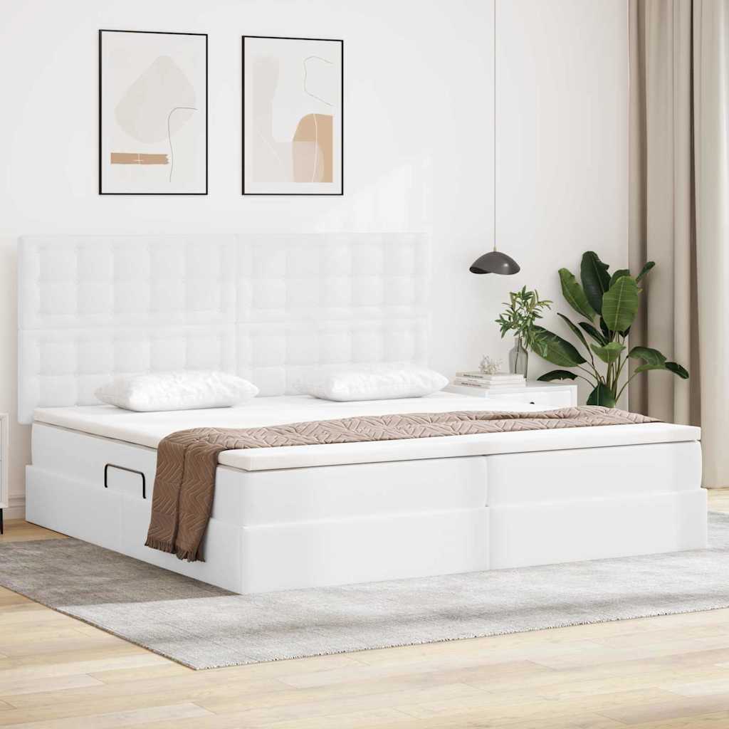 vidaXL Bed met LED -striplichten met hoofdeinde Zwart 120 x 200 cm PVC