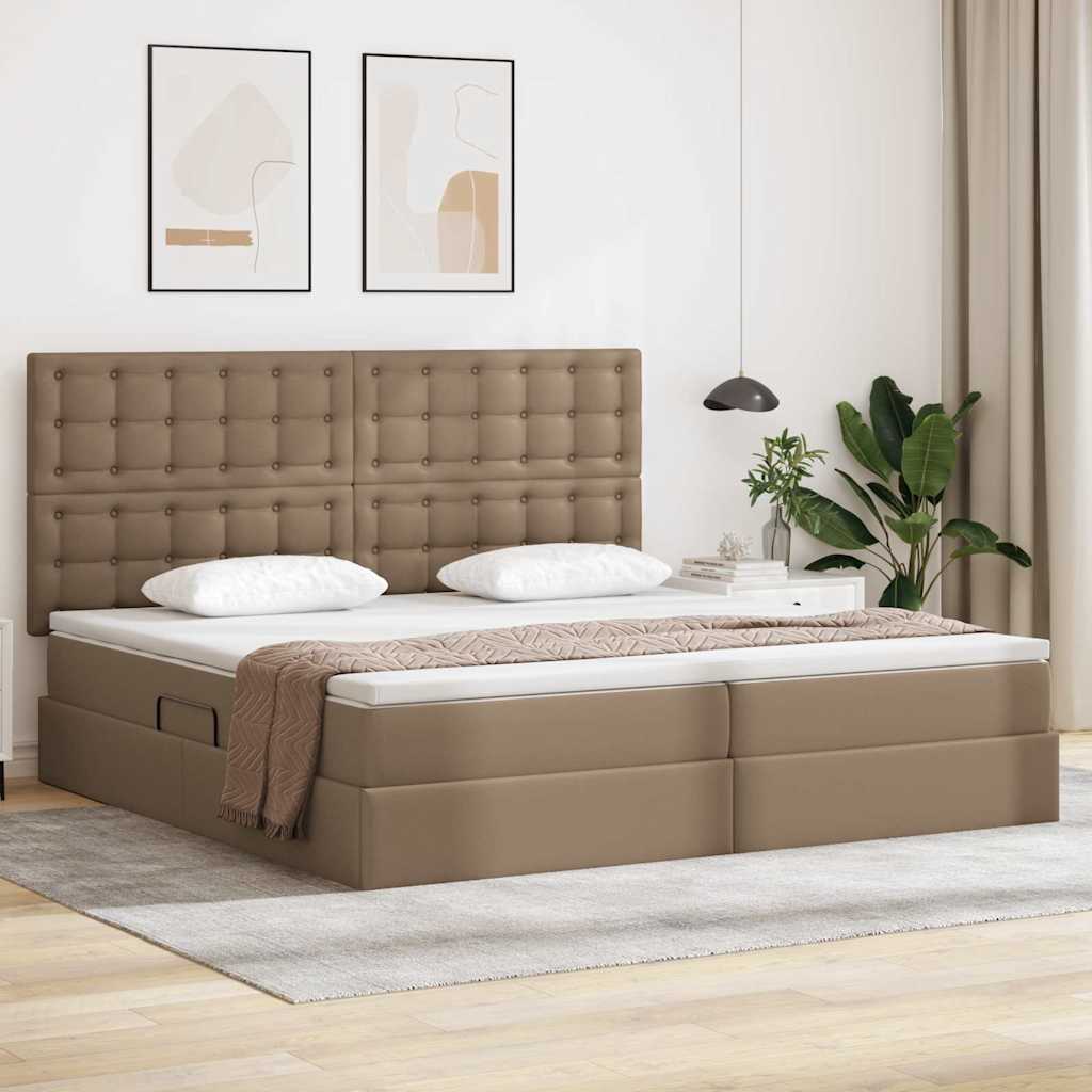 vidaXL Bed met LED -striplichten met hoofdeinde Zwart 120 x 200 cm PVC