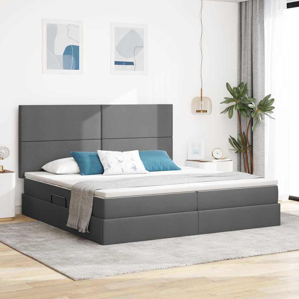 vidaXL Bed met LED -striplichten Lichtgrijs 120 x 200 cm Stof