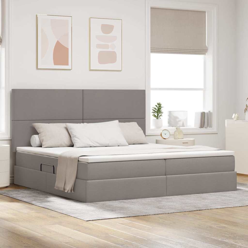 vidaXL Bed met LED -striplichten Lichtgrijs 120 x 200 cm Stof