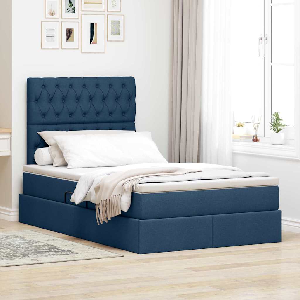 vidaXL Bed met LED -striplichten Lichtgrijs 120 x 200 cm Stof