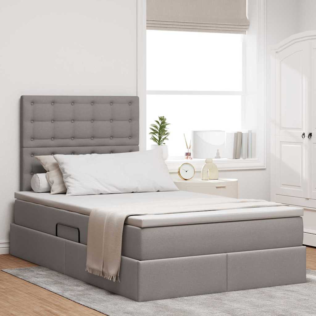 vidaXL Bed met LED -striplichten Lichtgrijs 120 x 200 cm Stof