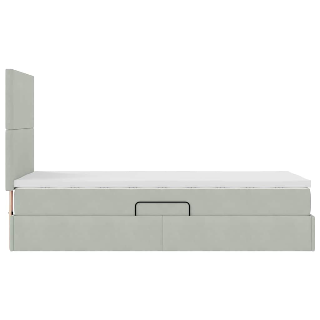 vidaXL Bed met LED -striplichten Lichtgrijs 120 x 200 cm Fluweel