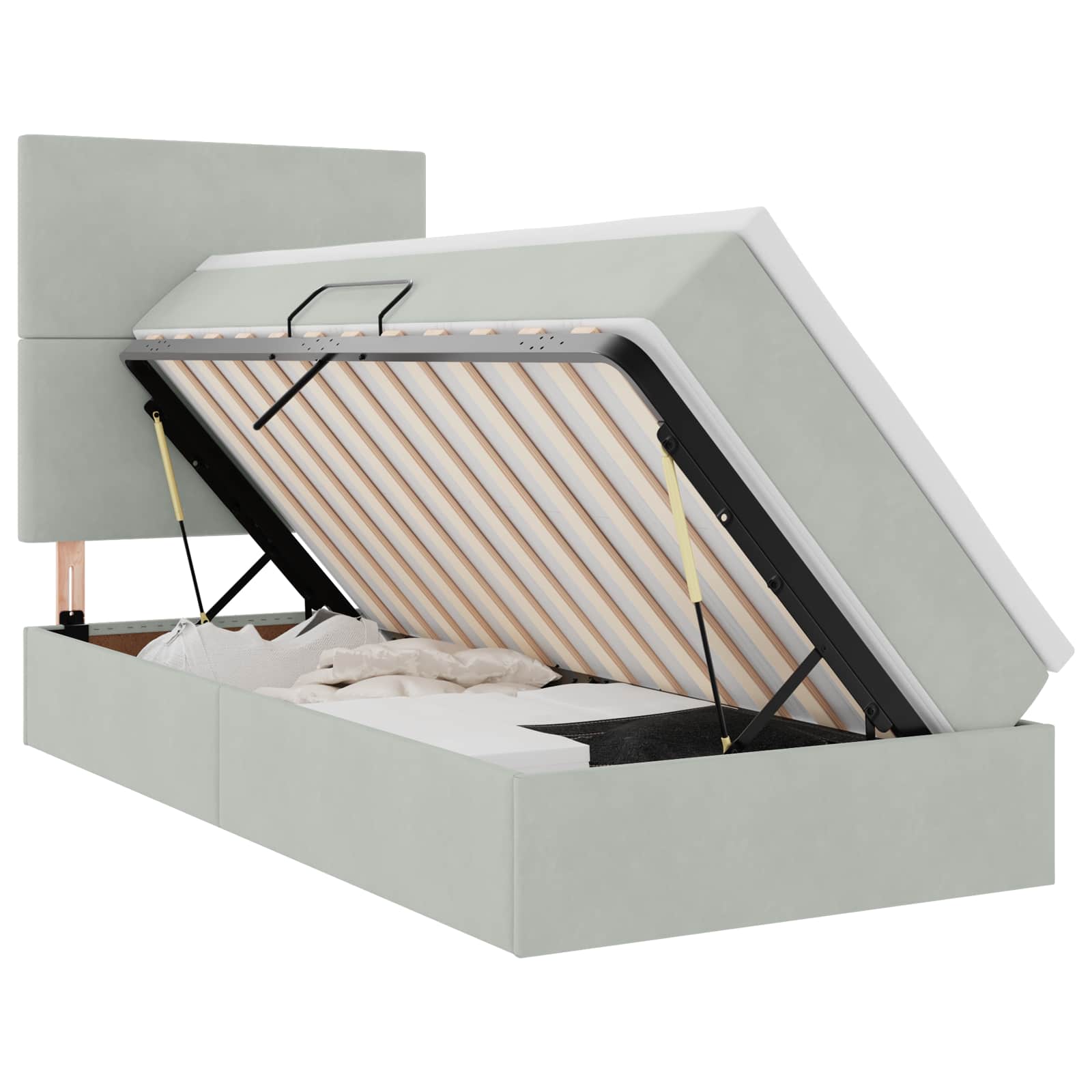 vidaXL Bed met LED -striplichten Lichtgrijs 120 x 200 cm Fluweel