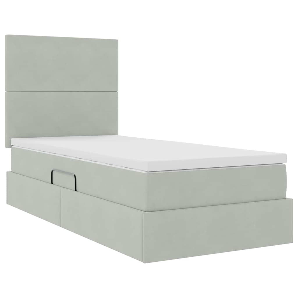 vidaXL Bed met LED -striplichten Lichtgrijs 120 x 200 cm Fluweel