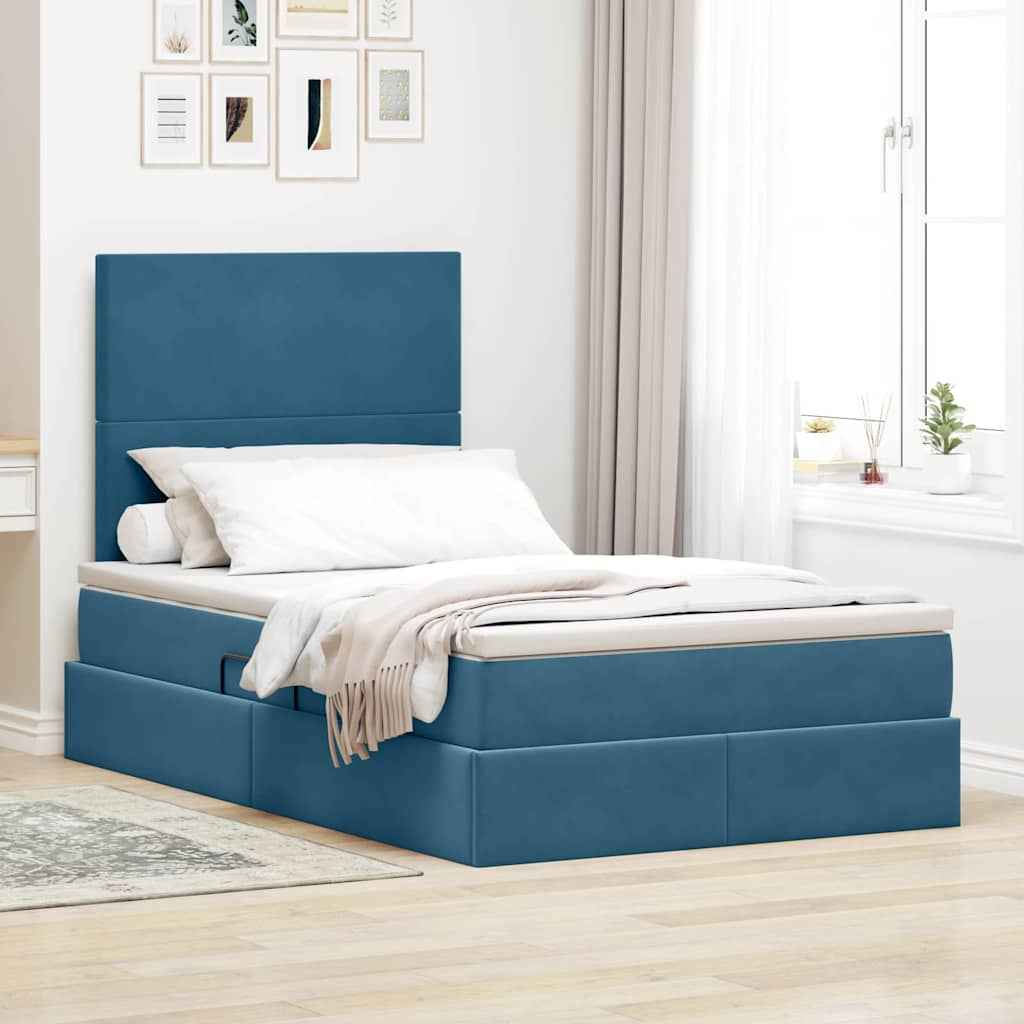 vidaXL Bed met LED -striplichten Lichtgrijs 120 x 200 cm Fluweel