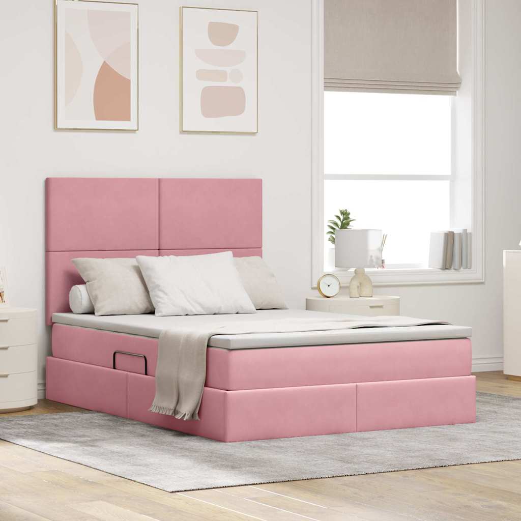 vidaXL Bed met LED -striplichten Lichtgrijs 120 x 200 cm Fluweel