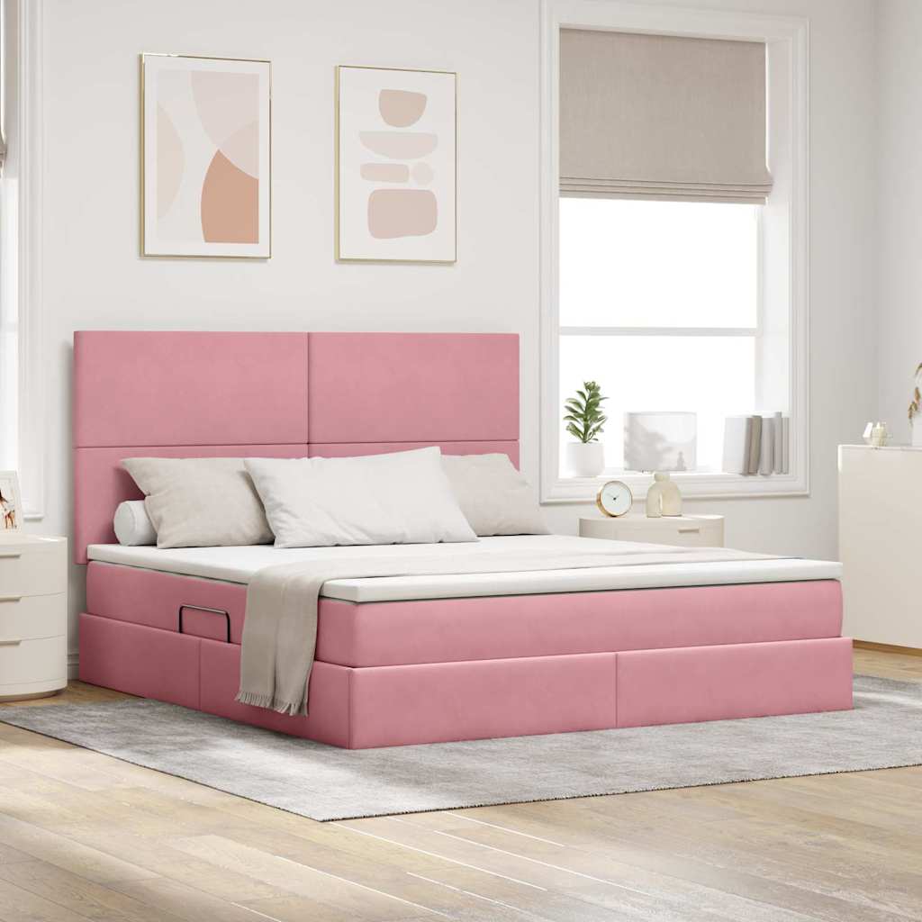 vidaXL Bed met LED -striplichten Lichtgrijs 120 x 200 cm Fluweel