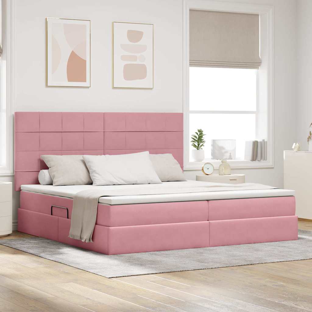 vidaXL Bed met LED -striplichten Lichtgrijs 120 x 200 cm Fluweel
