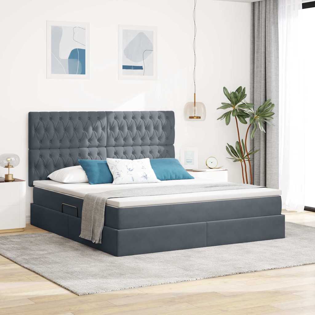 vidaXL Bed met LED -striplichten Lichtgrijs 120 x 200 cm Fluweel