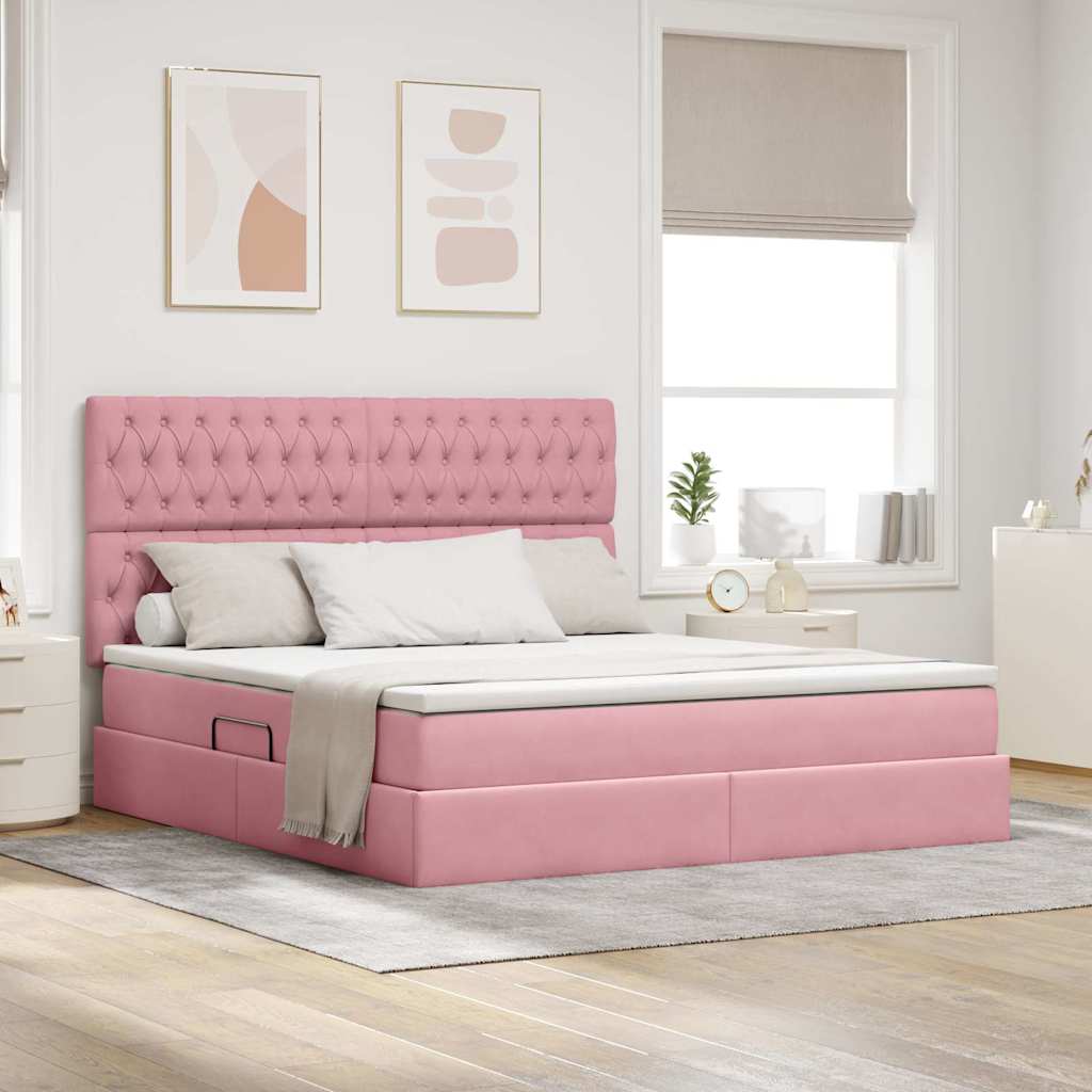 vidaXL Bed met LED -striplichten Lichtgrijs 120 x 200 cm Fluweel