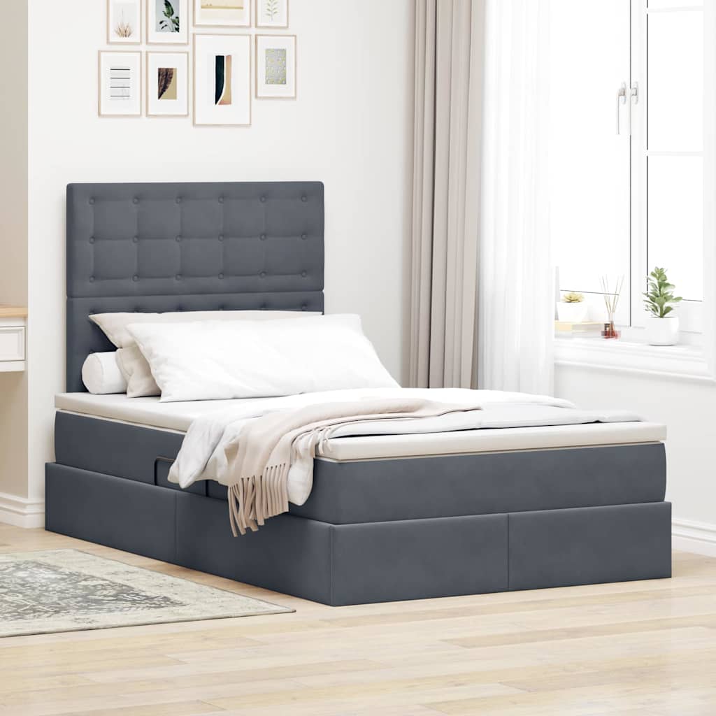 vidaXL Bed met LED -striplichten Lichtgrijs 120 x 200 cm Fluweel