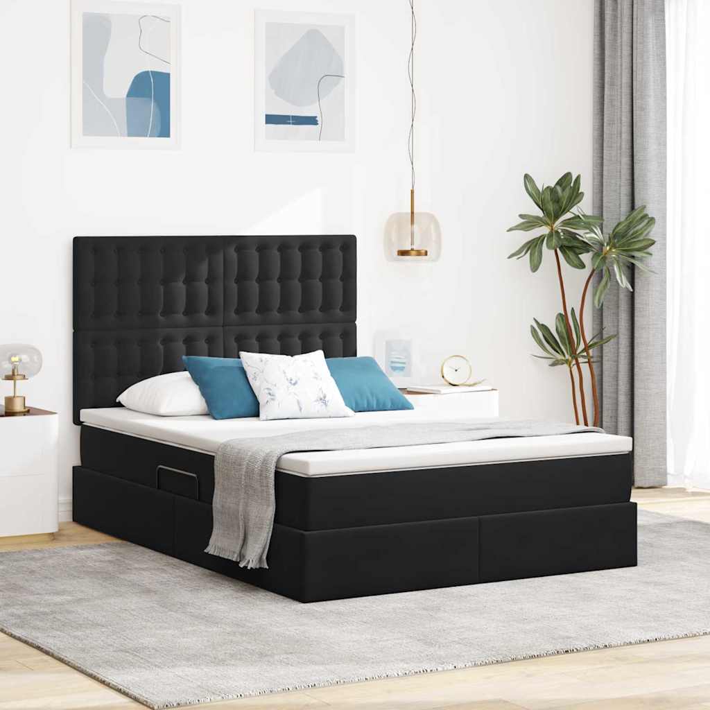 vidaXL Bed met LED -striplichten Lichtgrijs 120 x 200 cm Fluweel