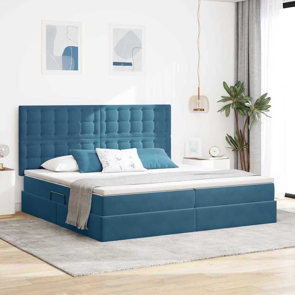 vidaXL Bed met LED -striplichten Lichtgrijs 120 x 200 cm Fluweel