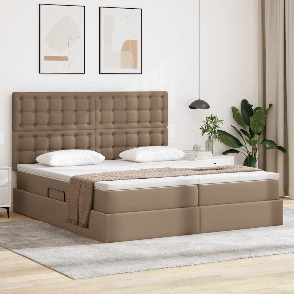 vidaXL Bed met LED -striplichten met hoofdeinde Zwart 200 x 200 cm PVC
