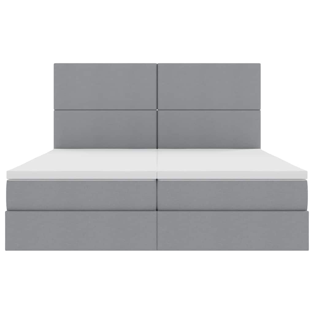vidaXL Bed met LED-striplichten Lichtgrijs 200 x 200 cm Stof