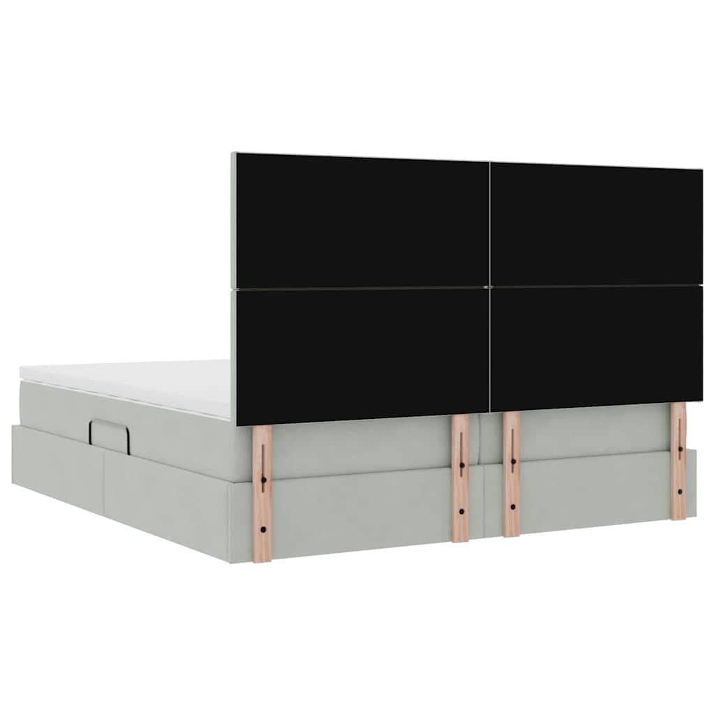 vidaXL Bed met LED-striplichten Donkergroen 180 x 200 cm Fluweel