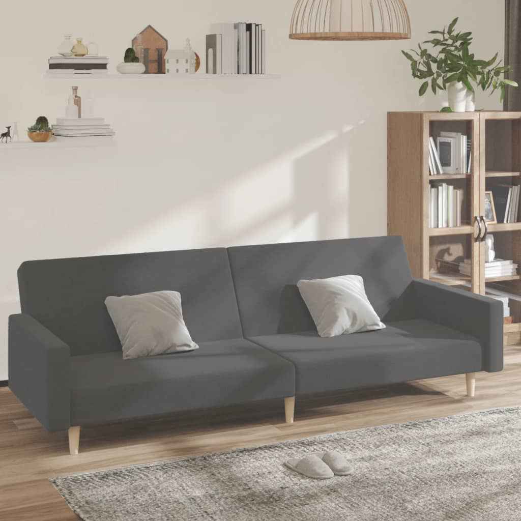vidaXL Slaapbank 2-zits stof lichtgrijs