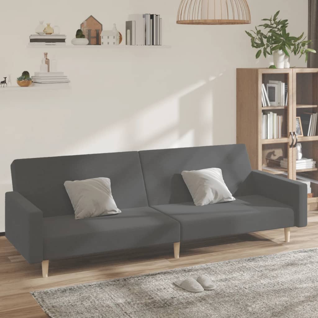 vidaXL Slaapbank 2-zits stof lichtgrijs