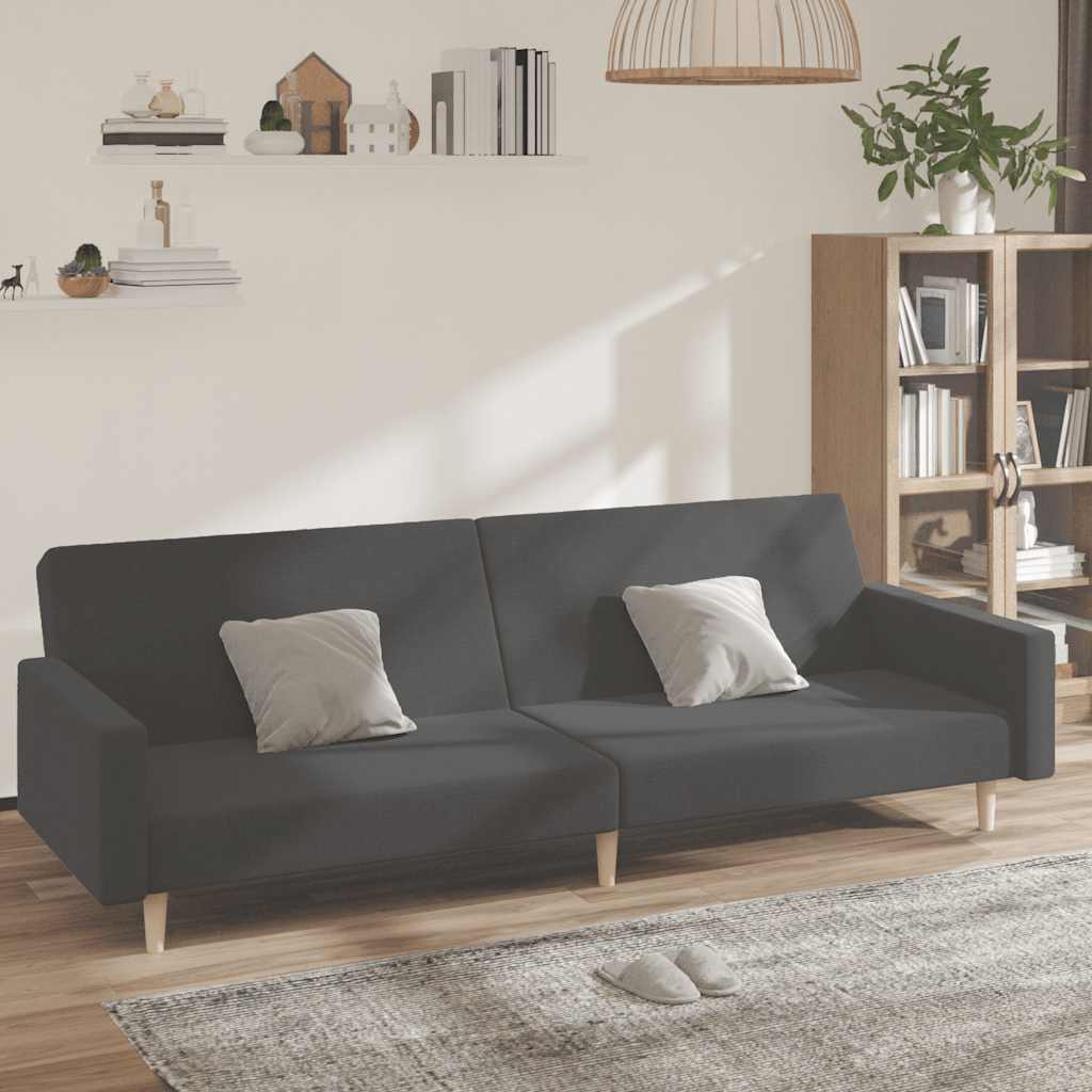 vidaXL Slaapbank 2-zits stof lichtgrijs