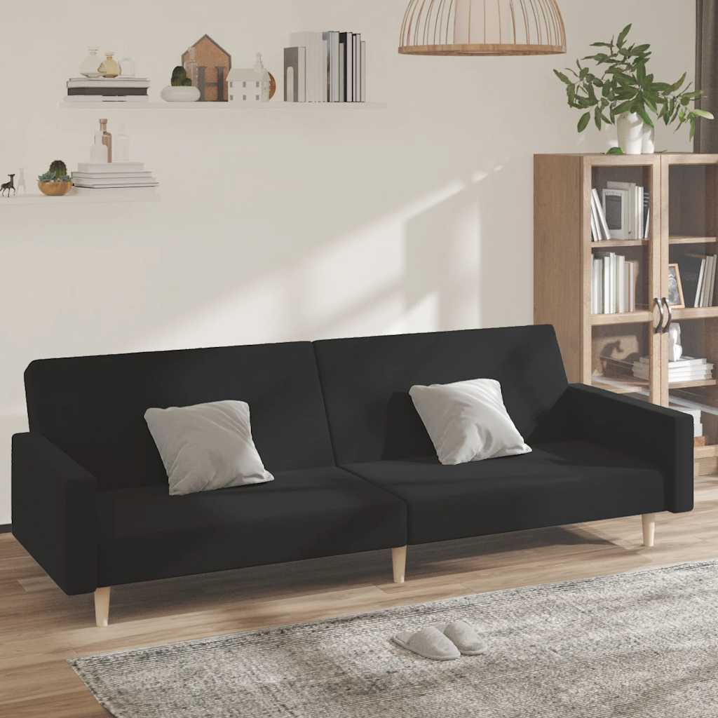 vidaXL Slaapbank 2-zits stof lichtgrijs
