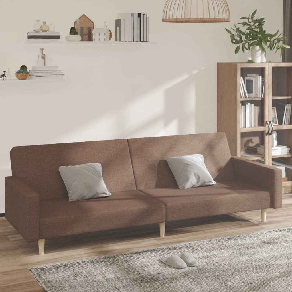 vidaXL Slaapbank 2-zits stof lichtgrijs