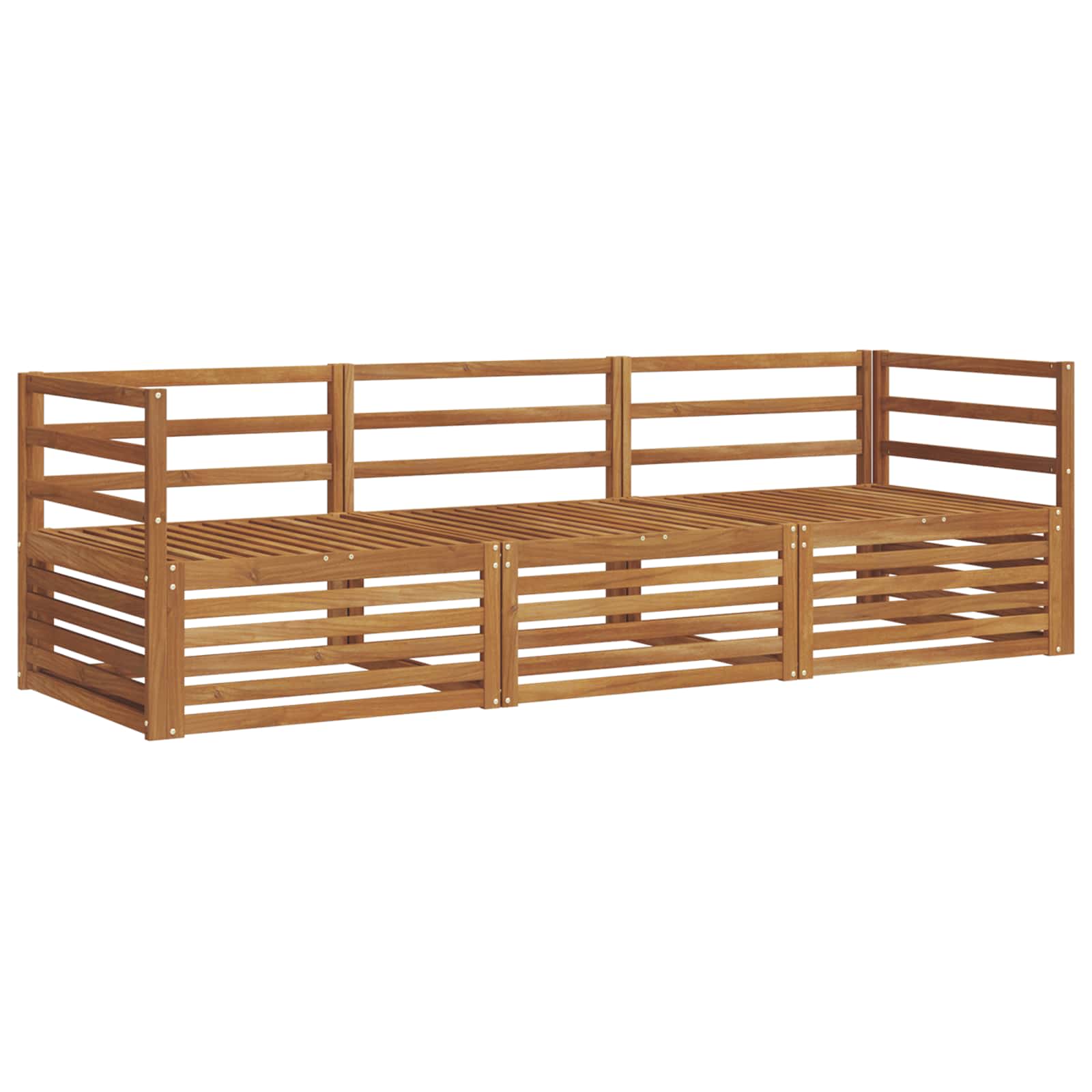 vidaXL Buiten bankenset 3 pcs Naturel