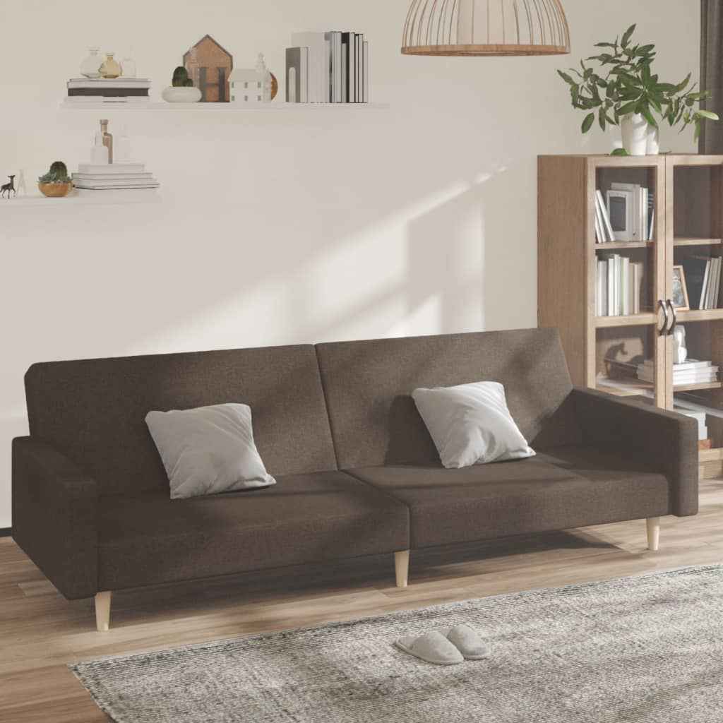 vidaXL Slaapbank 2-zits stof lichtgrijs