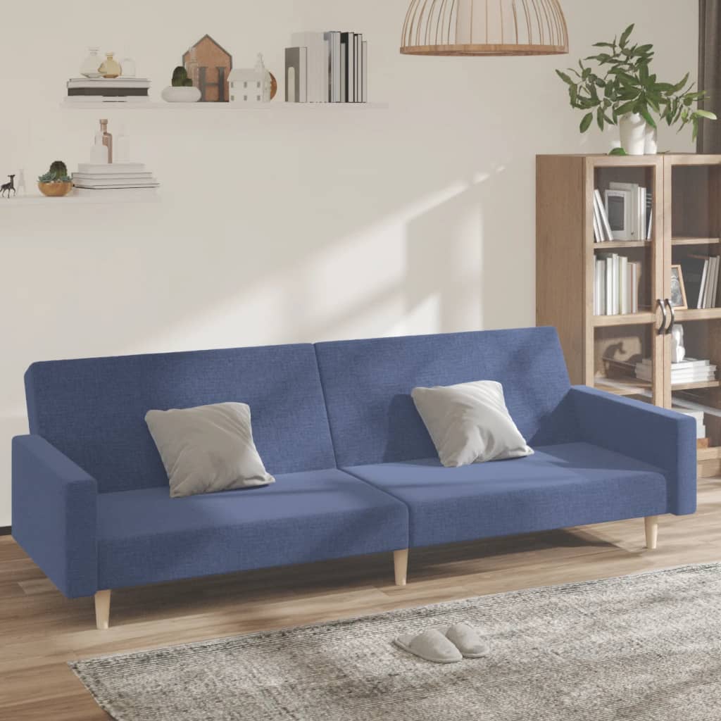 vidaXL Slaapbank 2-zits stof lichtgrijs