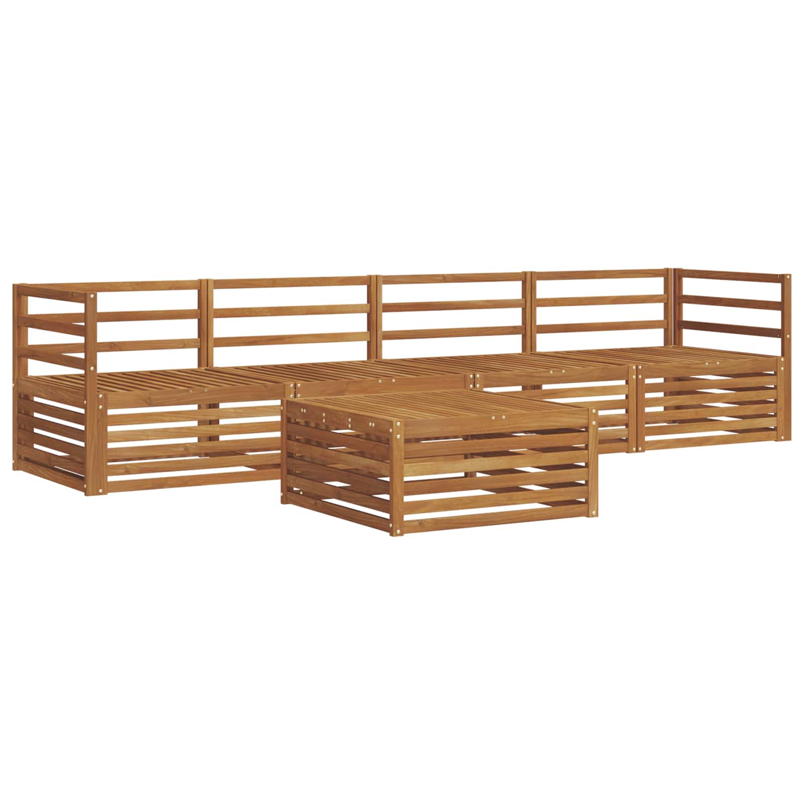 vidaXL Buiten bankenset 5 pcs Naturel