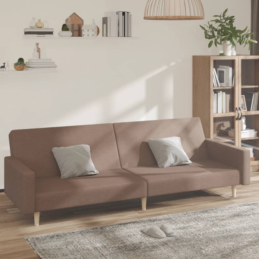 vidaXL Slaapbank 2-zits stof lichtgrijs