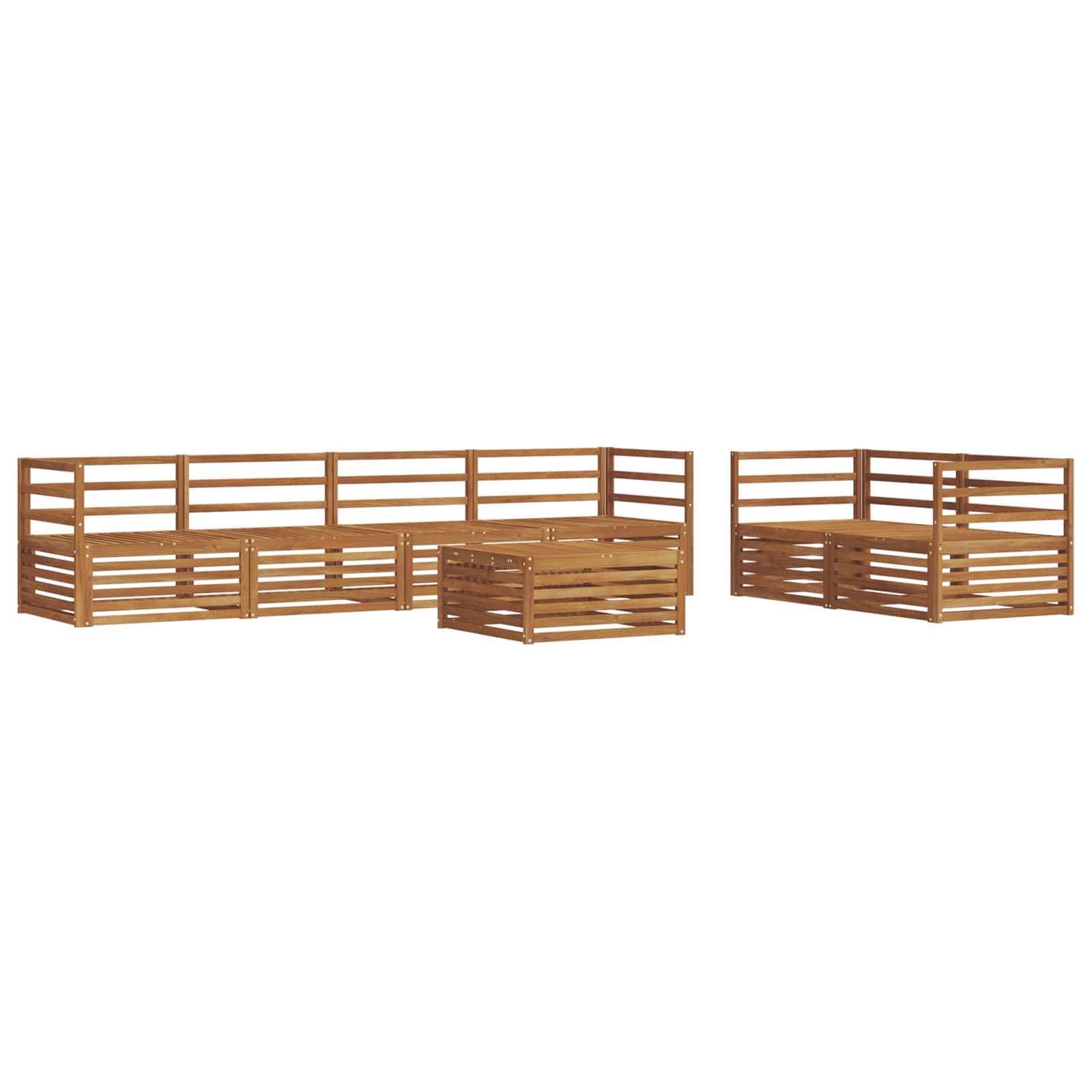vidaXL Buiten bankenset 7 pcs Naturel