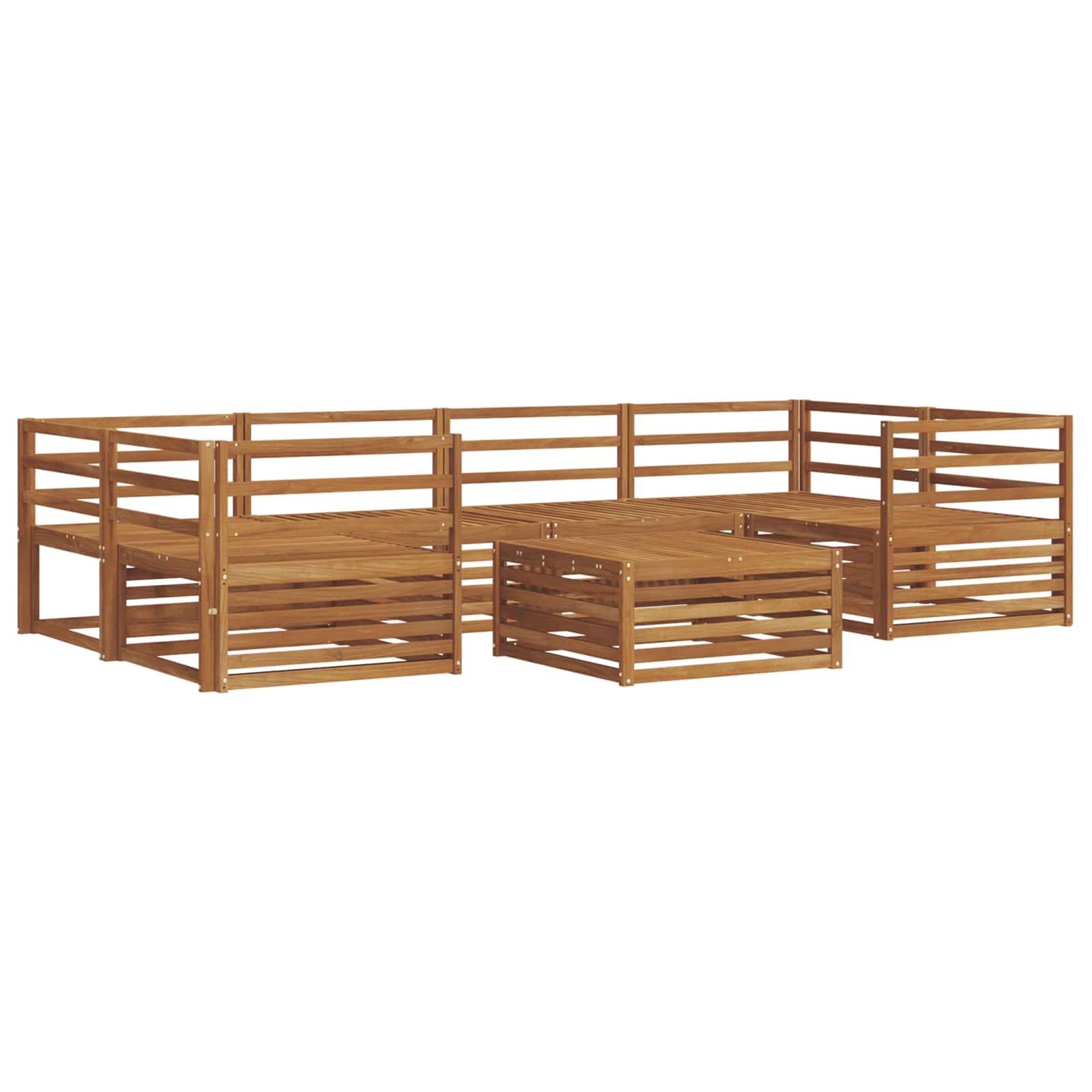 vidaXL Buiten bankenset 7 pcs Naturel