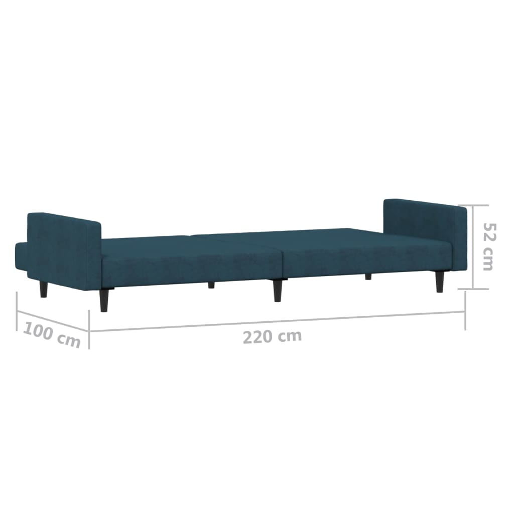 vidaXL Slaapbank 2-zits fluweel blauw