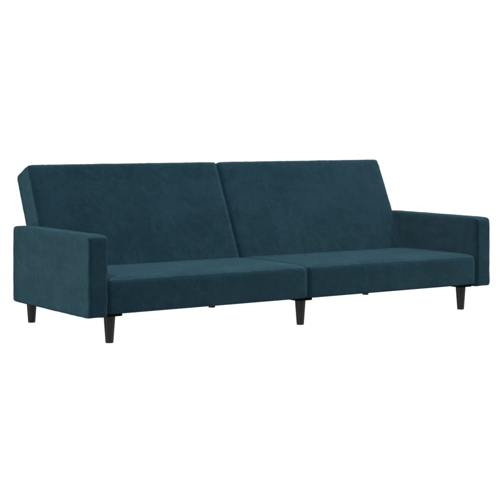 vidaXL Slaapbank 2-zits fluweel blauw